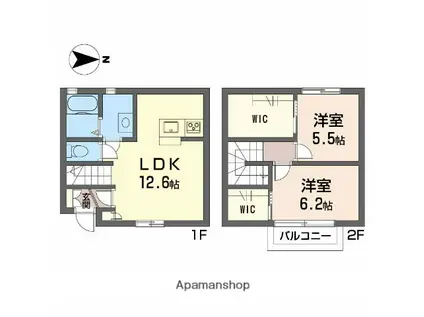 エスパルクⅢ(2LDK)の間取り写真