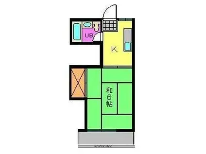 コーポ小坂(1K/2階)の間取り写真