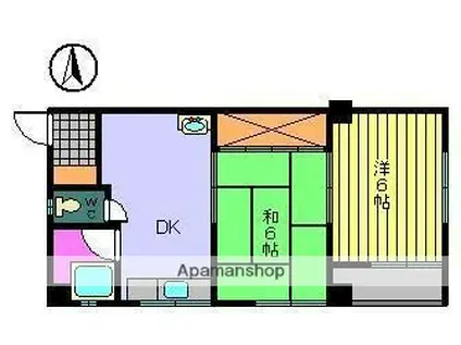 田中ビル(2DK/2階)の間取り写真