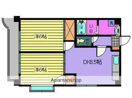 サザンコートⅤ(2DK/6階)の間取り写真