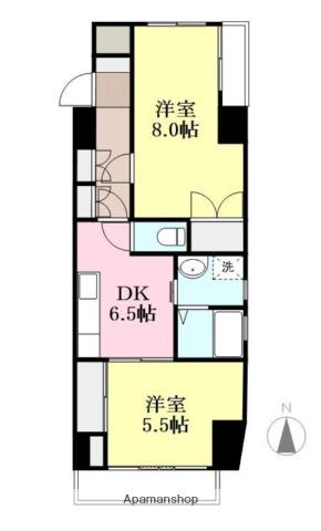ライブタウン鉄砲町(2DK/3階)の間取り写真