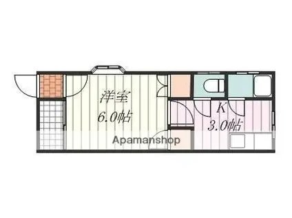コーポ中野(1K/1階)の間取り写真
