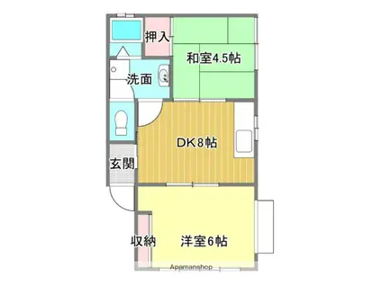 アクセス安城寺(2DK/2階)の間取り写真