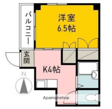 マンションクレール(1K/4階)の間取り写真