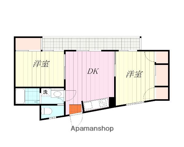 シェブー和気(2DK/3階)の間取り写真
