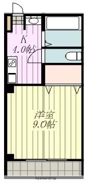 木屋町ビューハイツ(1K/2階)の間取り写真