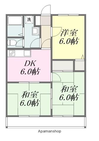 ホワイト岡田ビル(3DK/2階)の間取り写真