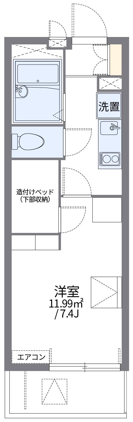 レオパレス松山保免(1K/1階)の間取り写真