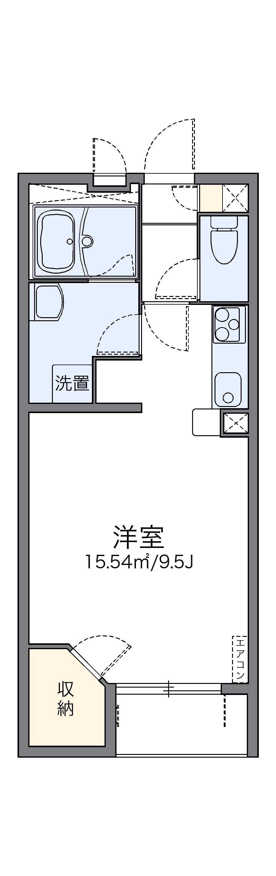 レオネクストオレンジ(1K/1階)の間取り写真