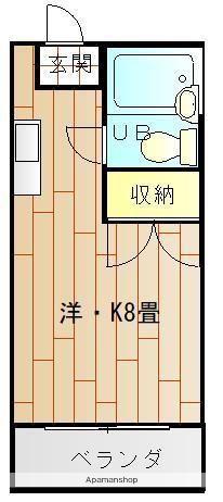 カーサジューロ(ワンルーム/1階)の間取り写真