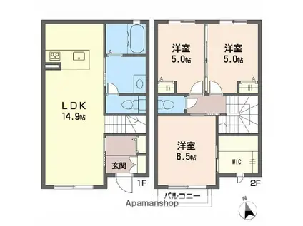 ジュネス・YOUTOⅡ(3LDK/1階)の間取り写真