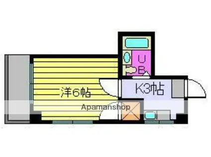 コーポ上野(1K/3階)の間取り写真
