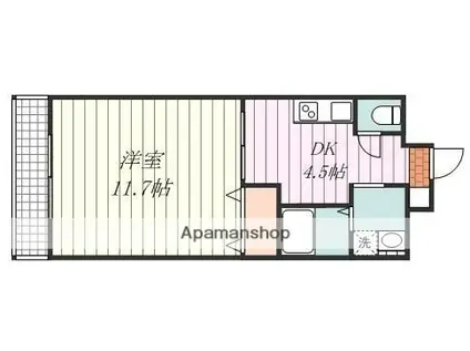 パラドールⅢ(1DK/5階)の間取り写真