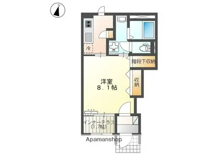 オアシスガーデン立花(1K/1階)の間取り写真