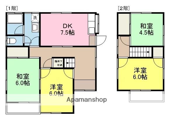 予讃線 市坪駅 徒歩17分 2階建 築37年(4DK)の間取り写真