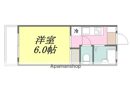 西影マンション(1K/3階)の間取り写真