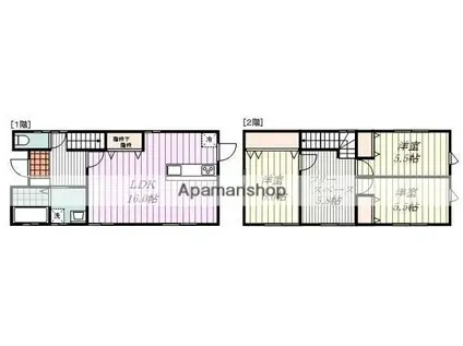 愛媛県松山市 2階建 築3年(3SLDK)の間取り写真