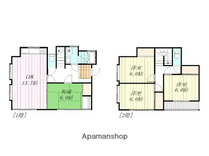 予讃線 伊予和気駅 徒歩8分 2階建 築35年(4LDK)の間取り写真
