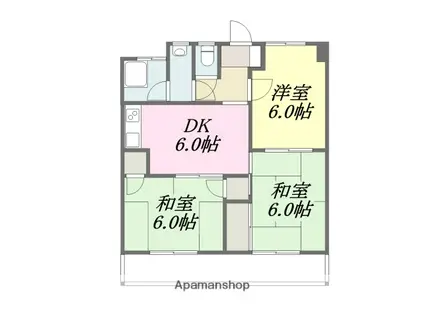 第二池田マンション(3DK/4階)の間取り写真