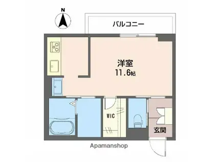 リコリス中一万(ワンルーム/3階)の間取り写真