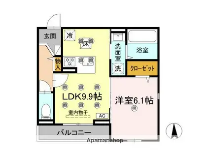 グレイス北持田(1LDK/1階)の間取り写真