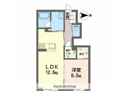 シャーメゾン椿(1LDK/1階)の間取り写真