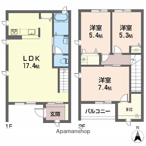 エターナルコート B棟(3LDK)の間取り写真