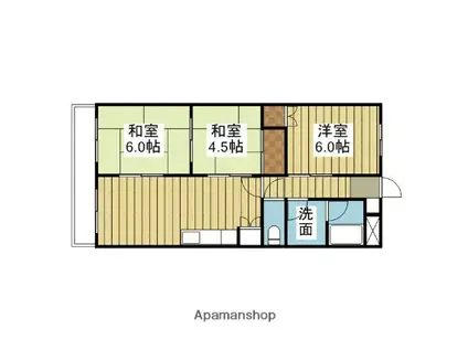 第二吉田マンション(3DK/1階)の間取り写真