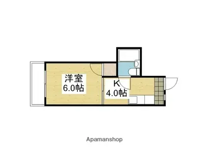 久保ビル(1K/4階)の間取り写真