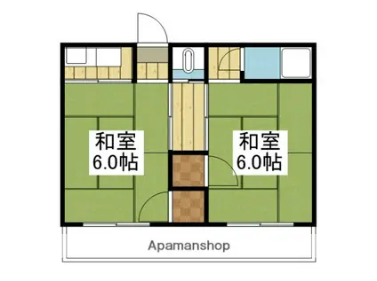 長尾荘(2K/2階)の間取り写真