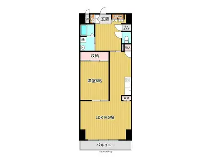 マルイラベンダーヒルズ(1LDK/4階)の間取り写真