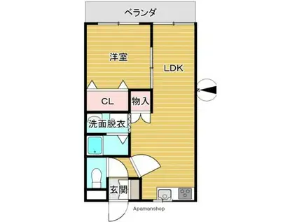 グレース河上(1LDK/3階)の間取り写真