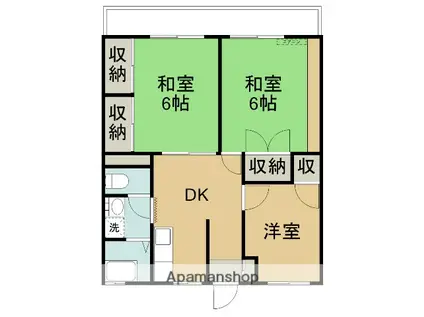 松本マンションⅢ(3DK/2階)の間取り写真