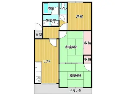 一色第3マンション(3DK/1階)の間取り写真
