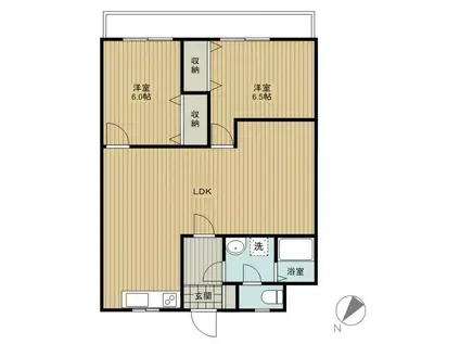 ヴェルベアの森Ⅱ(2LDK/5階)の間取り写真