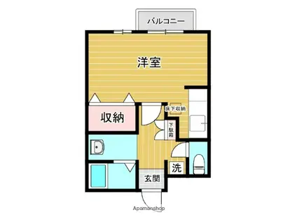 富久屋ハイツⅡ(1DK/1階)の間取り写真