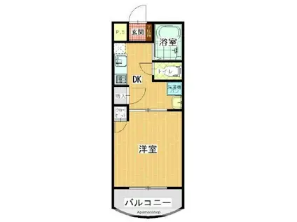 アサヒレジデンス(1DK/2階)の間取り写真
