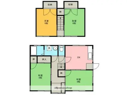 予讃線 伊予西条駅 徒歩26分 2階建 築36年(4DK)の間取り写真