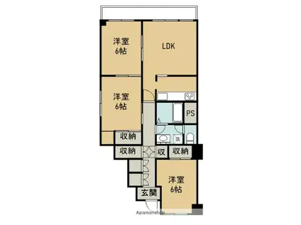 サンシャイン西条(3LDK/3階)の間取り写真