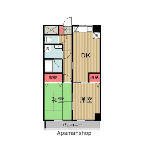 松本マンション5(2DK/4階)の間取り写真