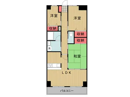 マルイマーガレット(3LDK/8階)の間取り写真