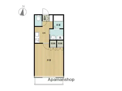 ルミウス喜多川Ⅱ(1K/3階)の間取り写真