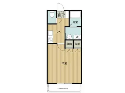 ルミウス喜多川Ⅱ(1K/2階)の間取り写真