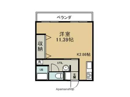 トライアングルビル(ワンルーム/3階)の間取り写真