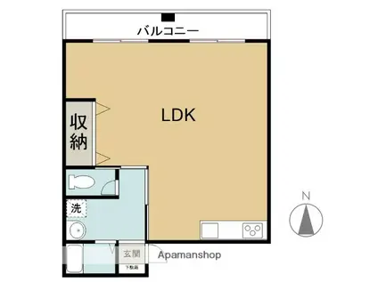 トライアングルビル(ワンルーム/3階)の間取り写真