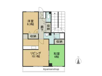 フレスコマンション(2LDK/2階)の間取り写真