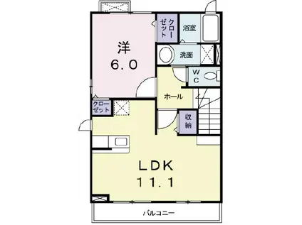 メゾン・アルバ(1LDK/2階)の間取り写真
