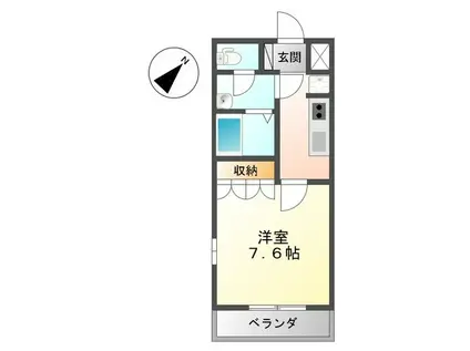 チャームツインズ 壱番館(1K/1階)の間取り写真