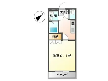 T・Yハイツ一号(1K/1階)の間取り写真