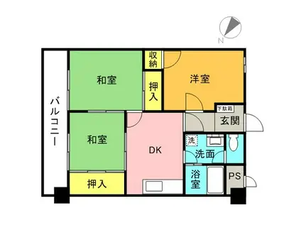 ロイヤルハイツMITSUYA(3DK/7階)の間取り写真
